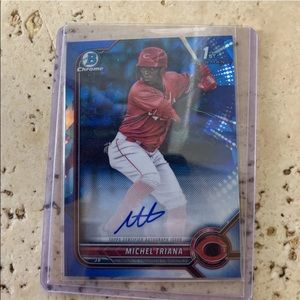 2022 Bowman Chrome Michel Triana Sapphire 1st Prospect On Card Auto